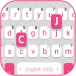 pink white chat keyboard theme android application logo